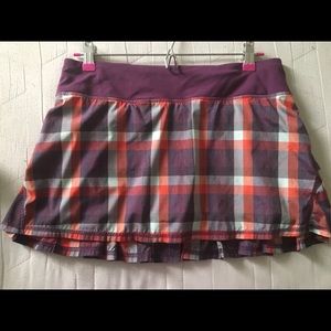 Lululemon pace setter plaid skirt